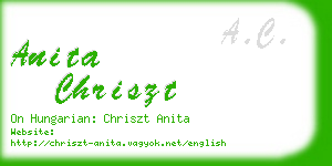 anita chriszt business card